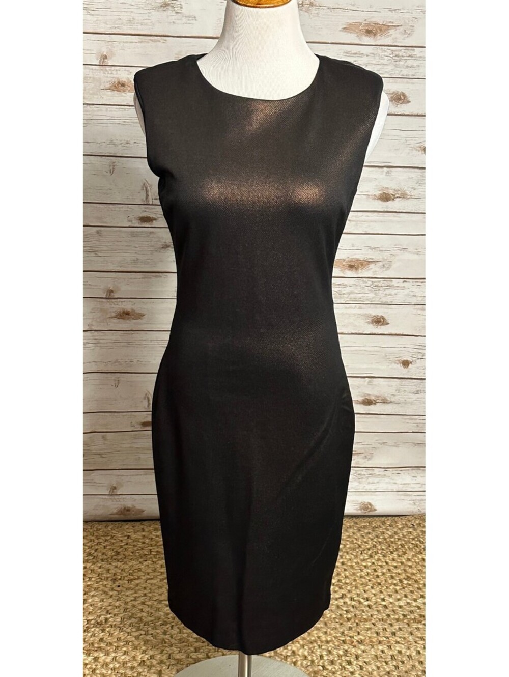 Cache metallic bronze sleeveless sheath dress Size 8 cocktail career date night